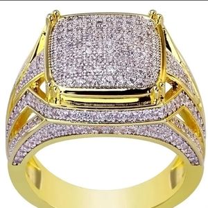 Mens full Rhinestone ring CZ